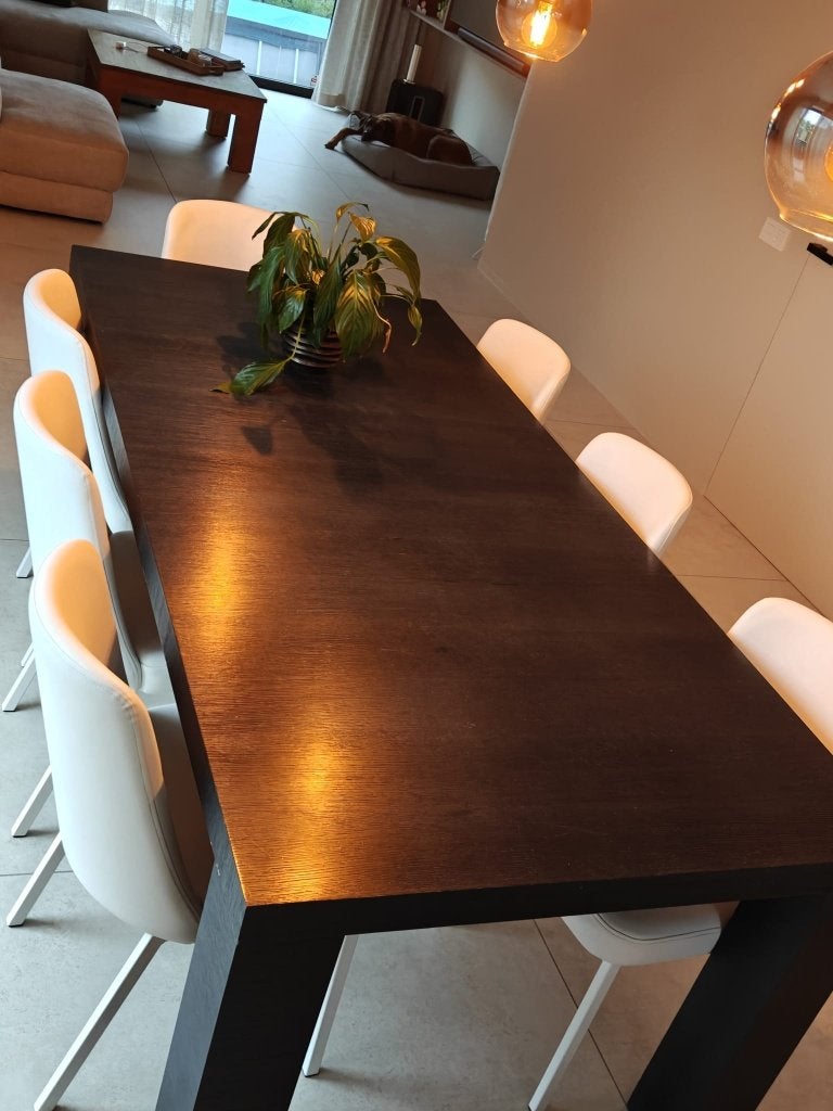Eetplaats met 6 stoelen, Ophalen, Gebruikt, 100 tot 150 cm, 200 cm of meer