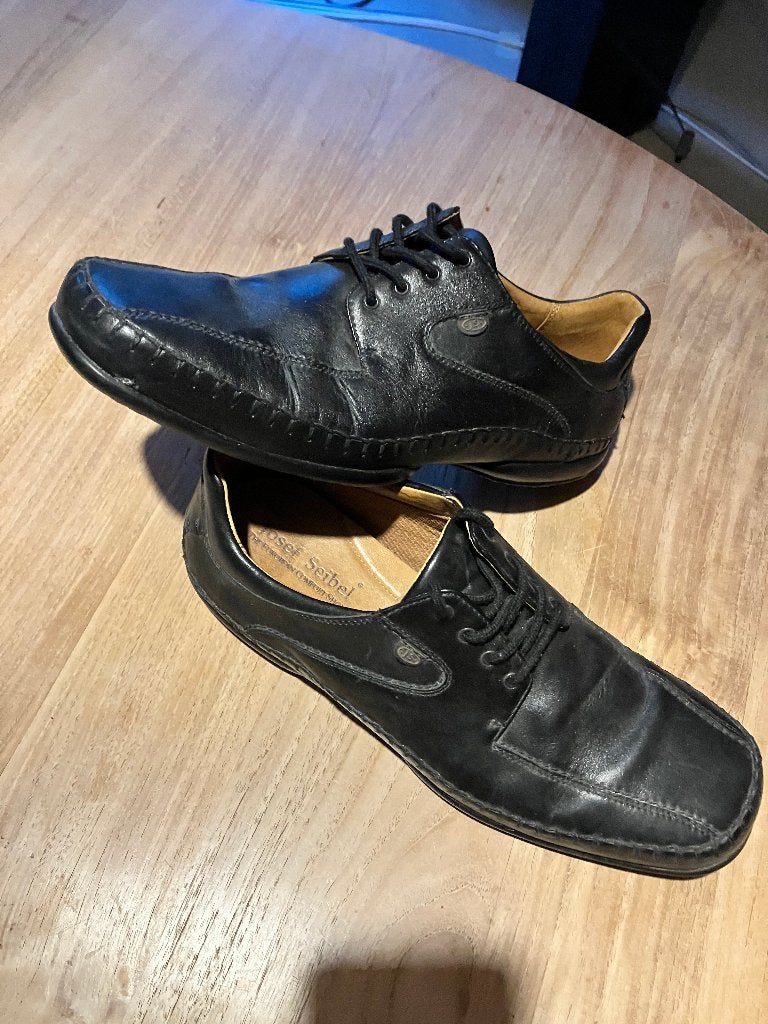Josef Seibel zwart leder, Vêtements | Hommes, Chaussures, Chaussures à lacets, Comme neuf, Enlèvement, Noir