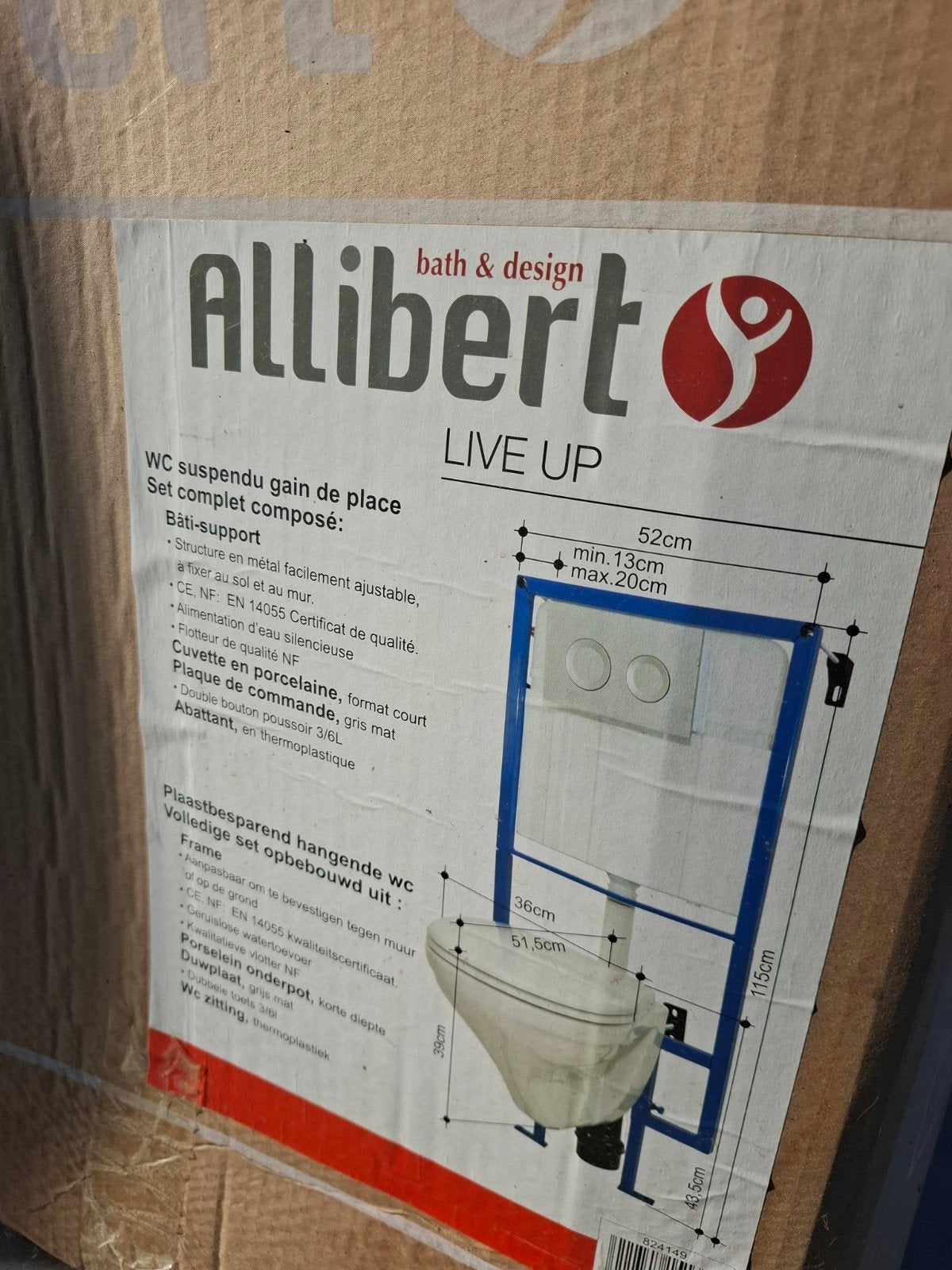 Hangtoilet wit nieuw, Doe-het-zelf en Bouw, Sanitair, Ophalen