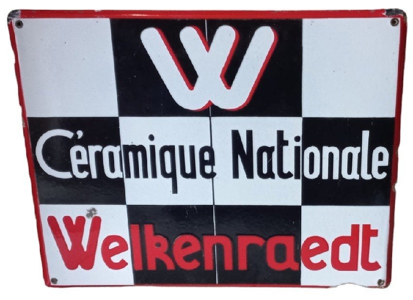 Welkenraedt emaille reclamebord uit 1935, Verzamelen, Gebruikt, B, Ophalen of Verzenden, Retrohouse@telenet.be
