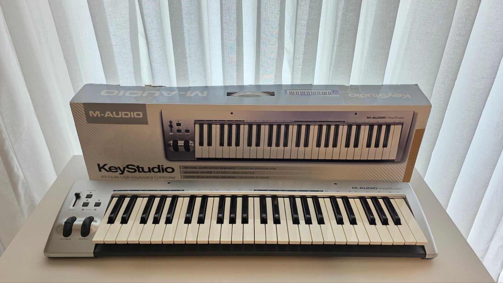 M-Audio KeyStudio 49 USB, Muziek en Instrumenten, Gebruikt, Met midi-aansluiting, Ophalen, 49 toetsen