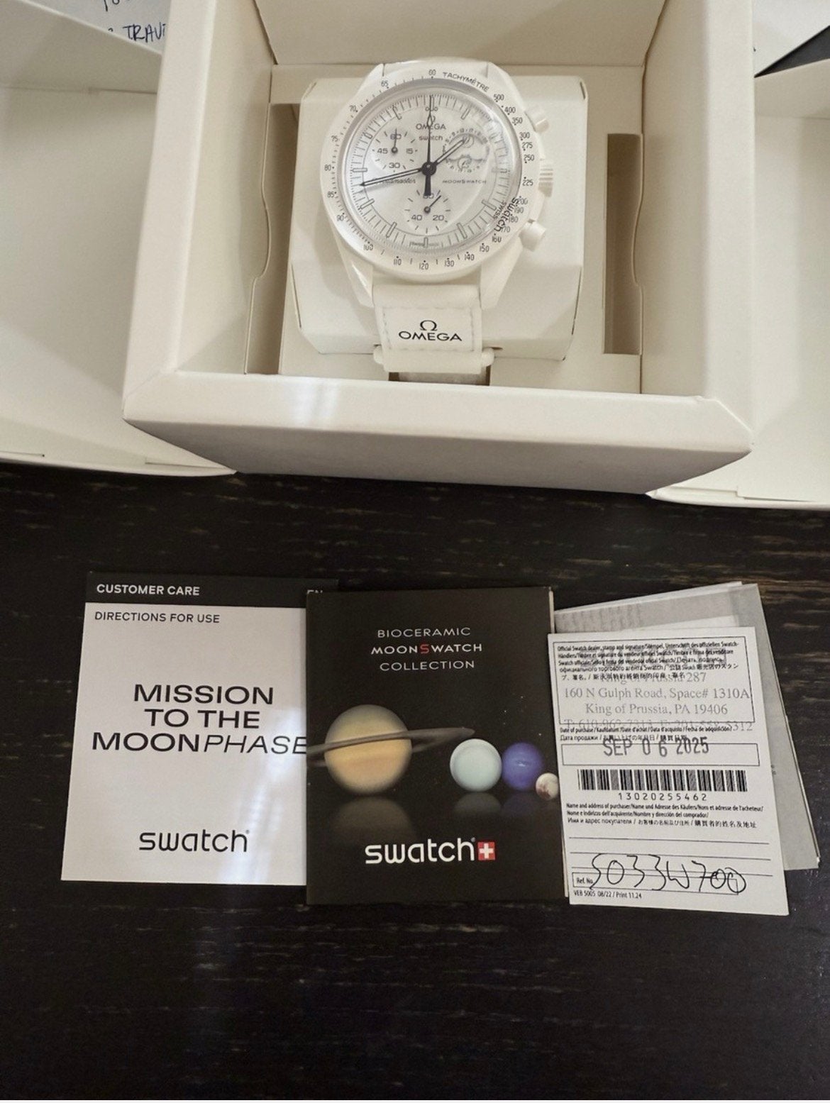 Omega moonswatch “Snoopy”, Enlèvement, Comme neuf, Omega