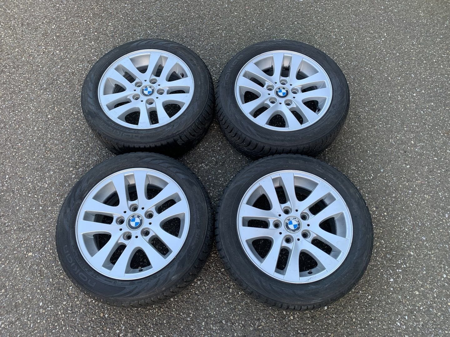 winterbanden set BMW 16 inch 5x120 72,5 alluminium velgen, Pneus et Jantes, Pneus hiver, 16 pouces, Véhicule de tourisme