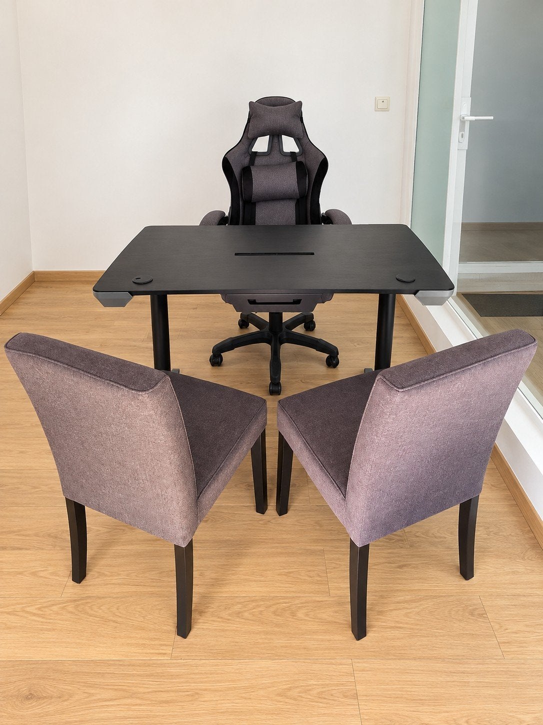 Bureau gaming + 3 chaises, Maison & Meubles, Gaming, Enlèvement, Utilisé, Rectangulaire