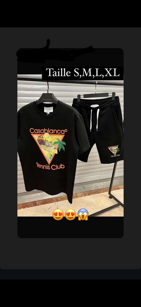 Casablanca zwarte tennisclubset S-XL, Ophalen of Verzenden, Zo goed als nieuw, Zwart