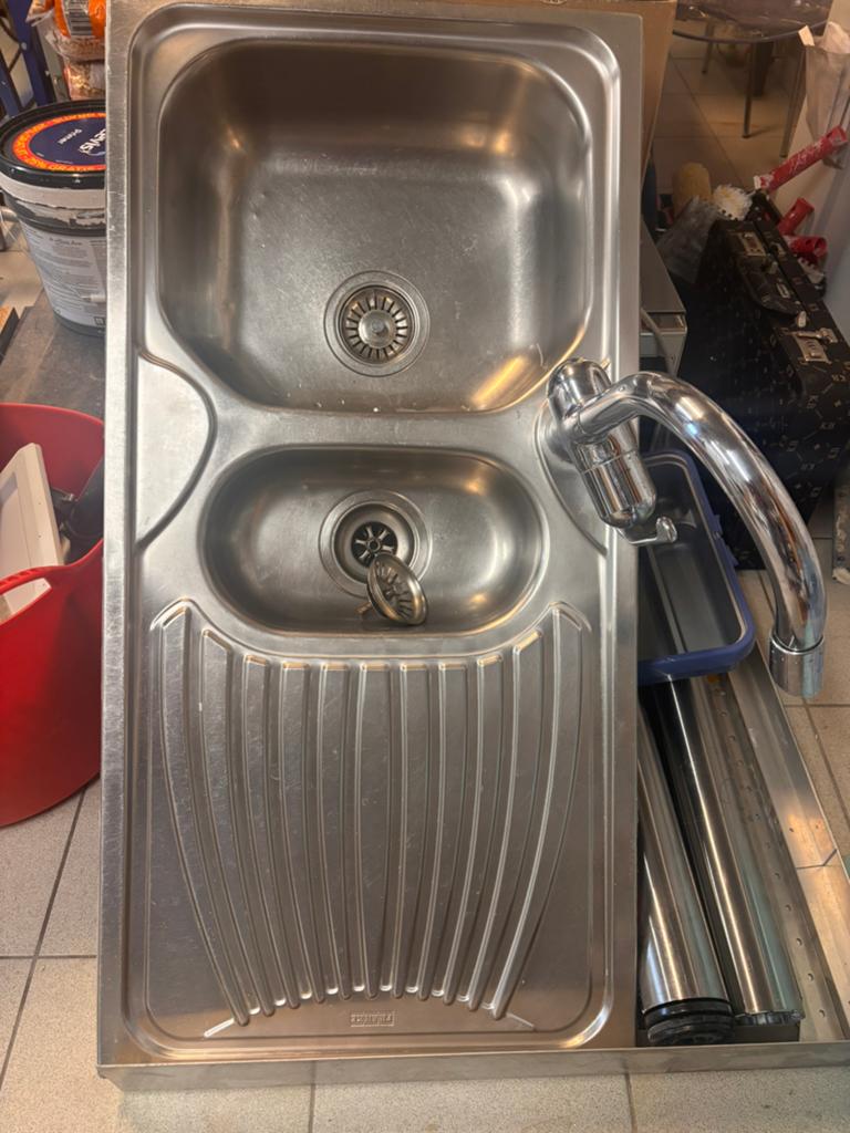 Wasbak in inox, Enlèvement, Utilisé, 50 à 100 cm, 100 à 150 cm