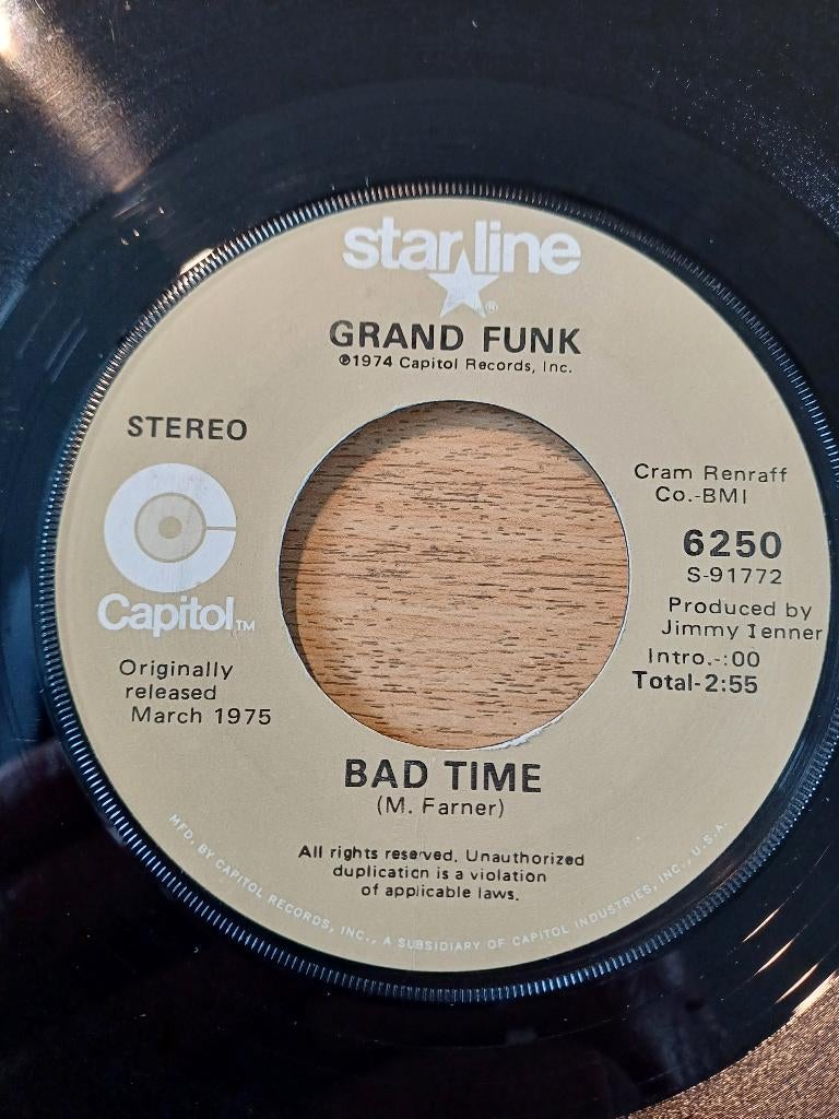 Grand Funk – Bad Time, Enlèvement ou Envoi, Single, Utilisé, 7 pouces
