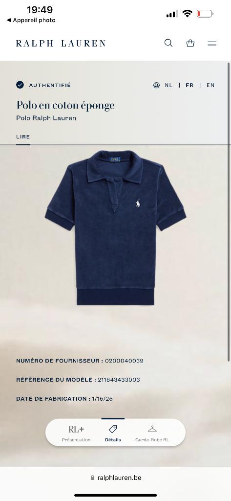 Marineblauw poloshirt Ralph Lauren, Zo goed als nieuw, Korte mouw, Ralph Lauren, Verzenden