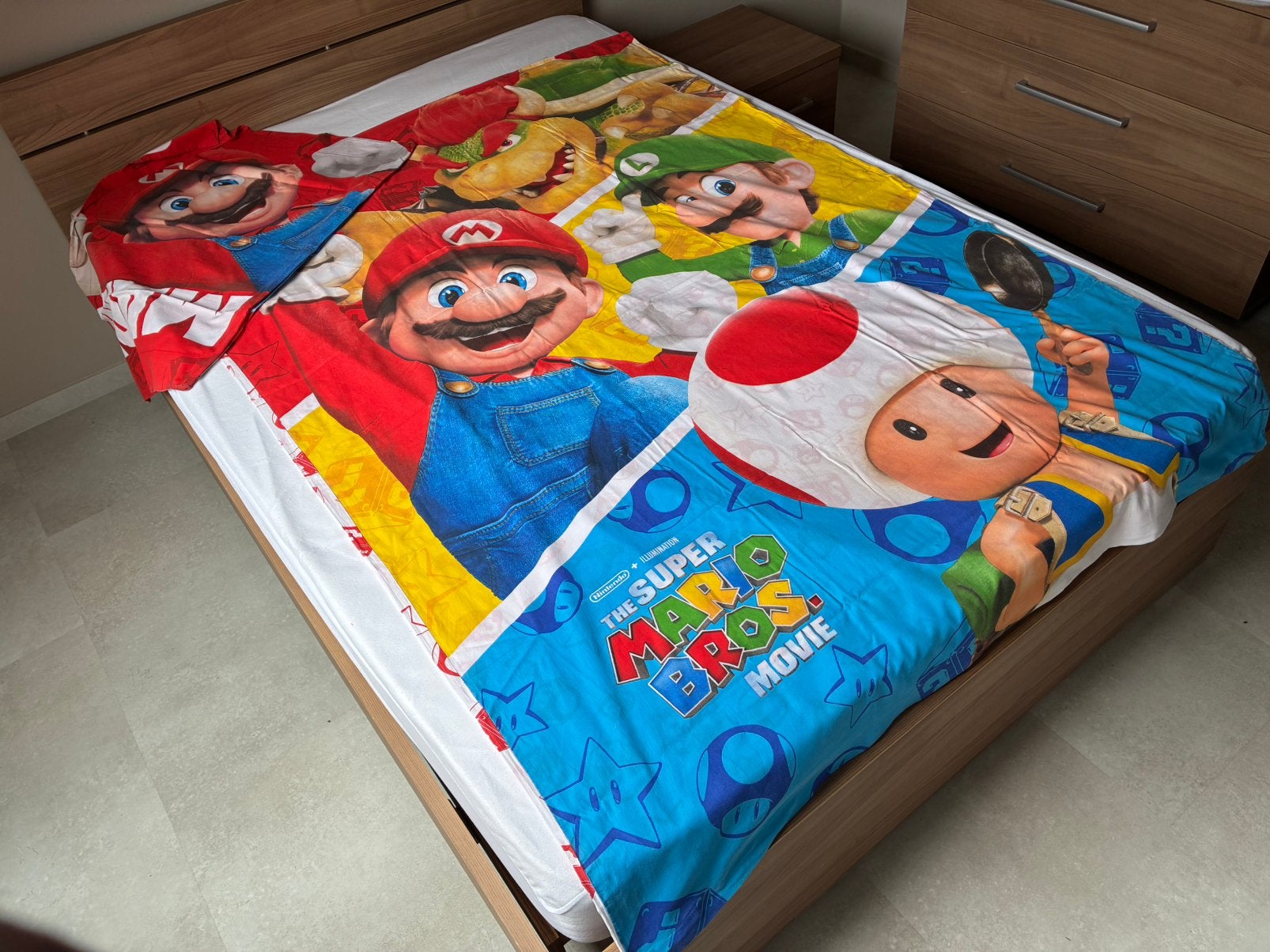 Dekbed mario bros, Ophalen of Verzenden, Zo goed als nieuw