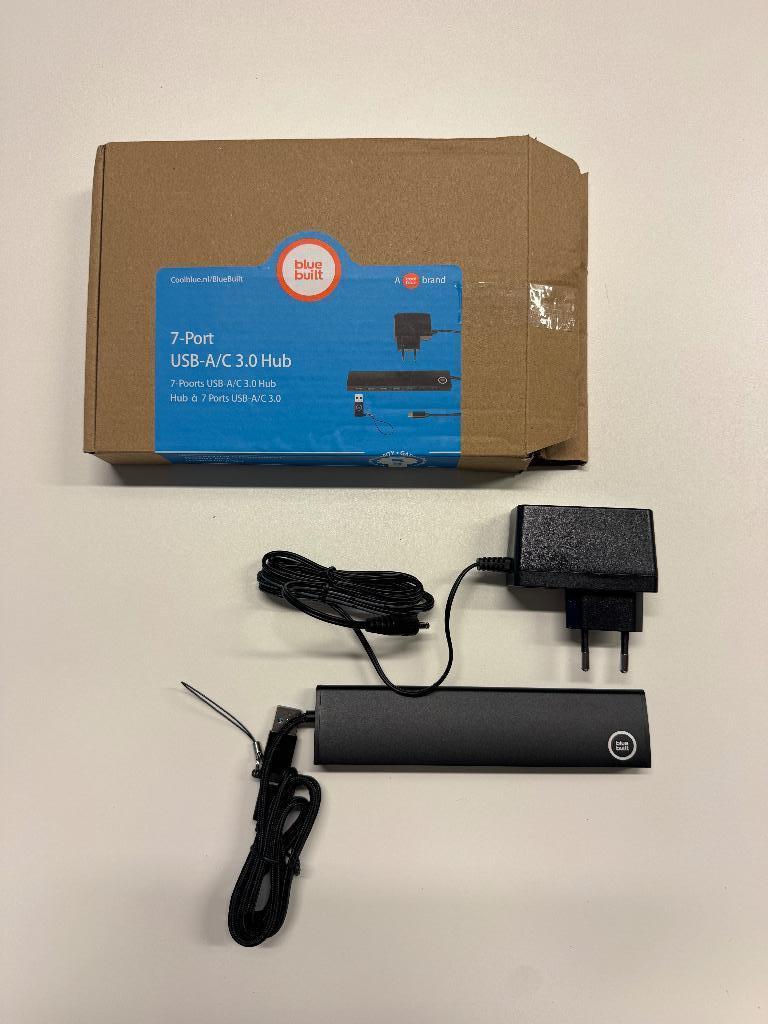 BlueBuilt 7-poort USB-A/C 3.0 hub, Informatique & Logiciels, Stations d'accueil, Neuf, BlueBuilt, Tablette, Enlèvement