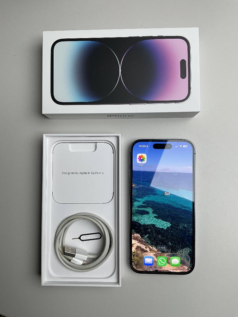 Apple iPhone 14 Pro 128GB paars 100% nieuwe batterij hoesje, Télécoms, Téléphonie mobile | Apple iPhone, Enlèvement, Utilisé, Sans abonnement