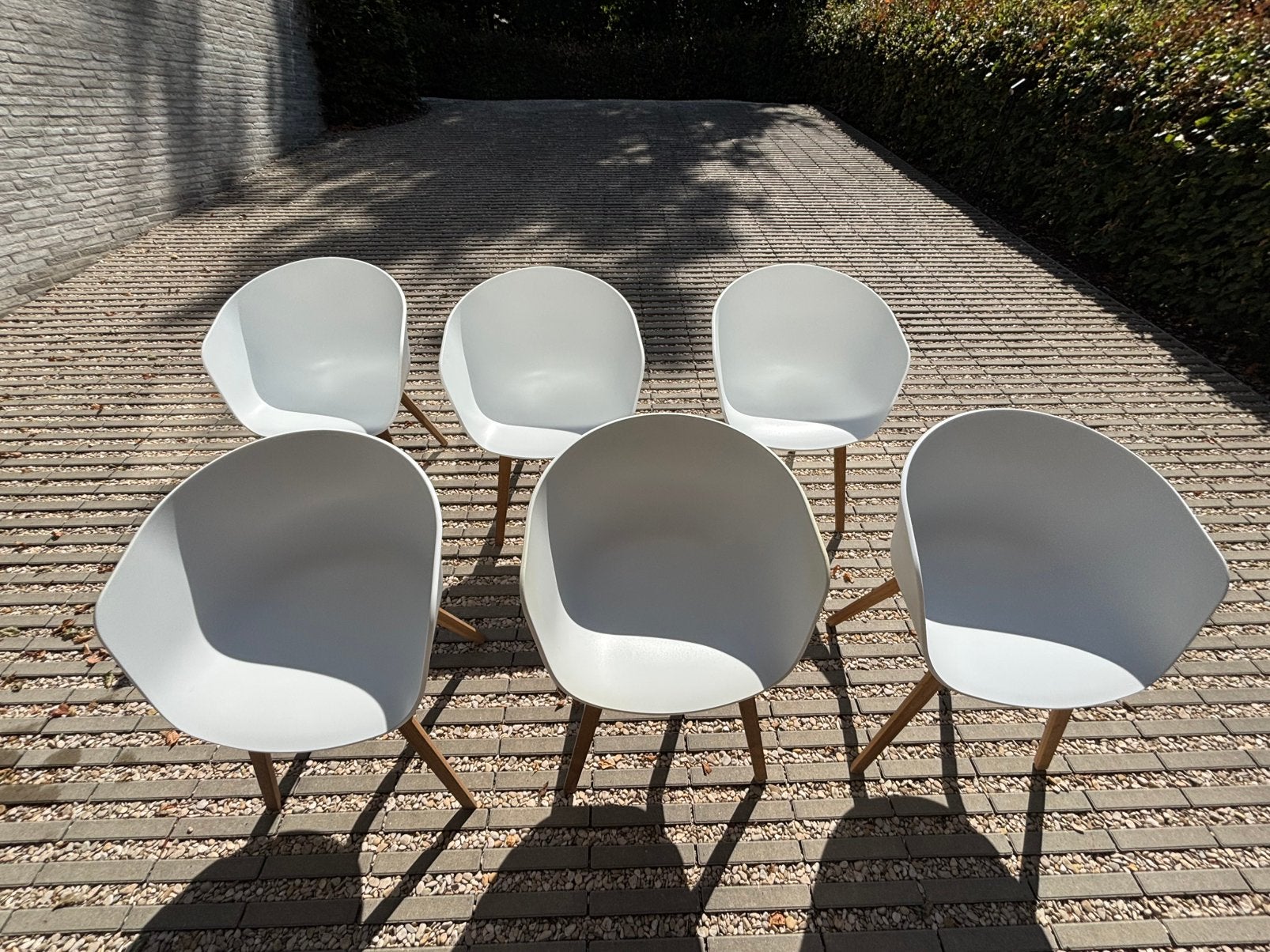 6x HAY About A Chair AAC22 –wit/eiken – perfecte staat – set, Ophalen, Zo goed als nieuw, Wit