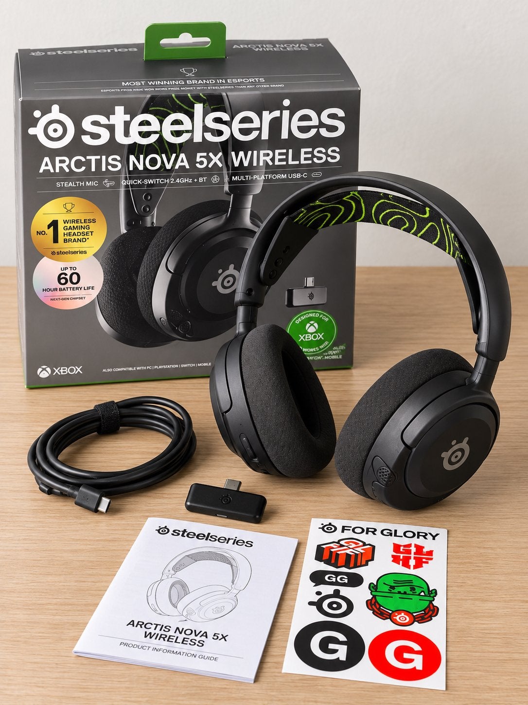 SteelSeries Arctis Nova 5X | Xbox PS5 PC iPhone Android, Computers en Software, Ophalen, Draadloos, Over-ear, Gaming headset