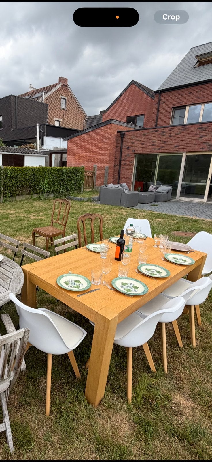 Houte tafel 6-8 personen, Ophalen, Zo goed als nieuw, Hout