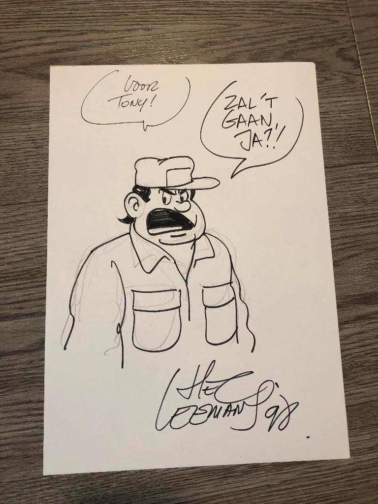 Originele tekening fc de kampioenen van hec leemans, Verzamelen, Ophalen of Verzenden