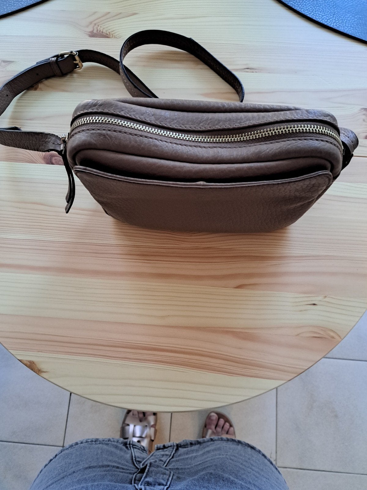 lederen handtas, Handtassen en Accessoires, Ophalen, Gebruikt, Handtas
