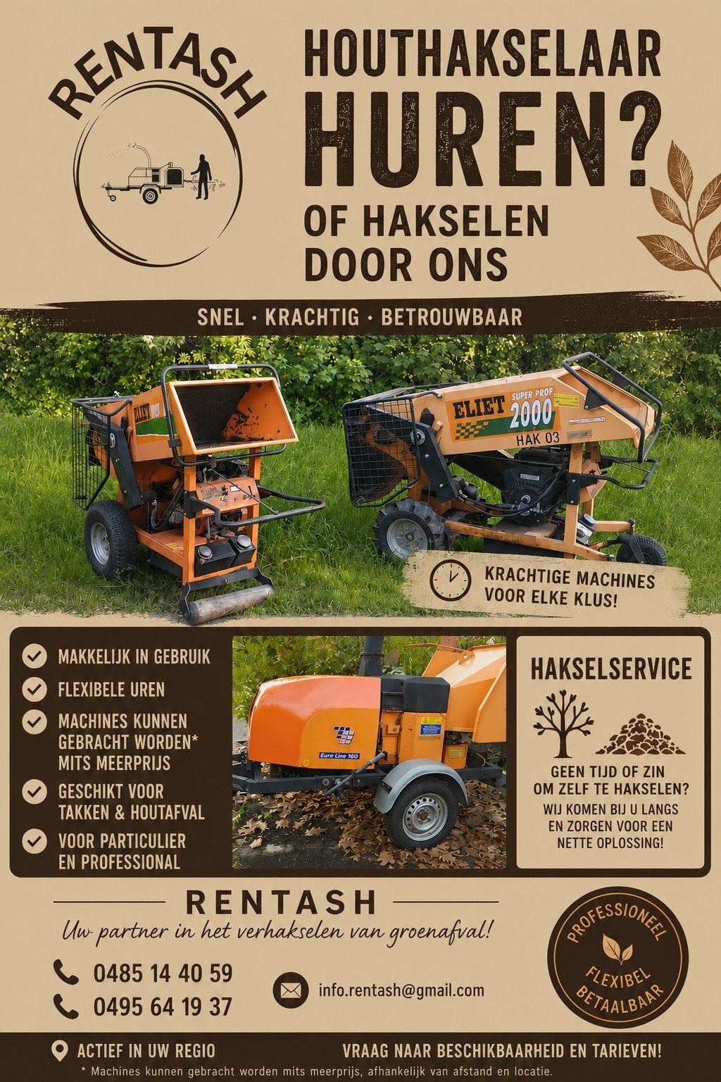 Houthakselaars te huur., Ophalen