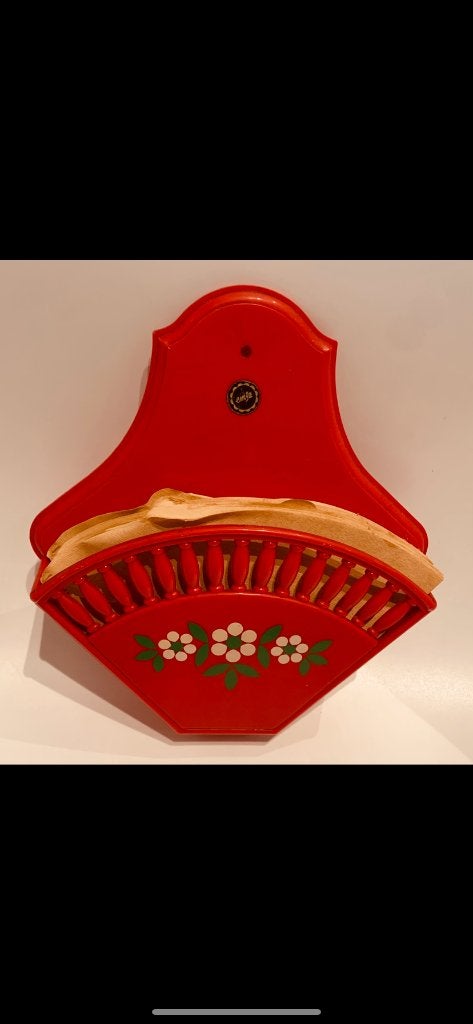 Porte-filtre à café vintage — rouge avec motif floral, Antiquités & Art, Antiquités | Céramique & Poterie, Enlèvement ou Envoi