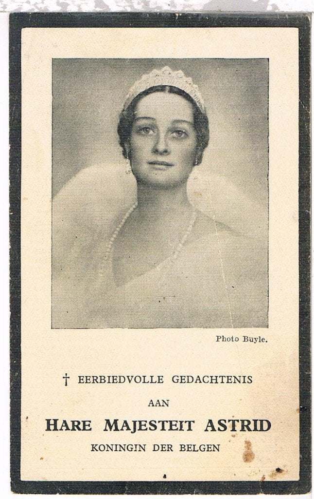 Hare Majesteit Astrid. Stockholm 1905 † Kussnacht (Zw) 1935, Verzamelen, Ophalen of Verzenden, Bidprentje