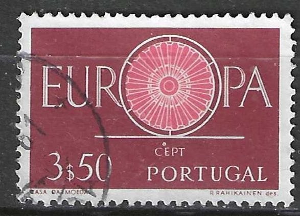 Portugal 1960 - Yvert 880 - Europa - 3 e. - Karmijnrood (ST), Postzegels en Munten, Postzegels | Europa | Overig, Gestempeld, Portugal