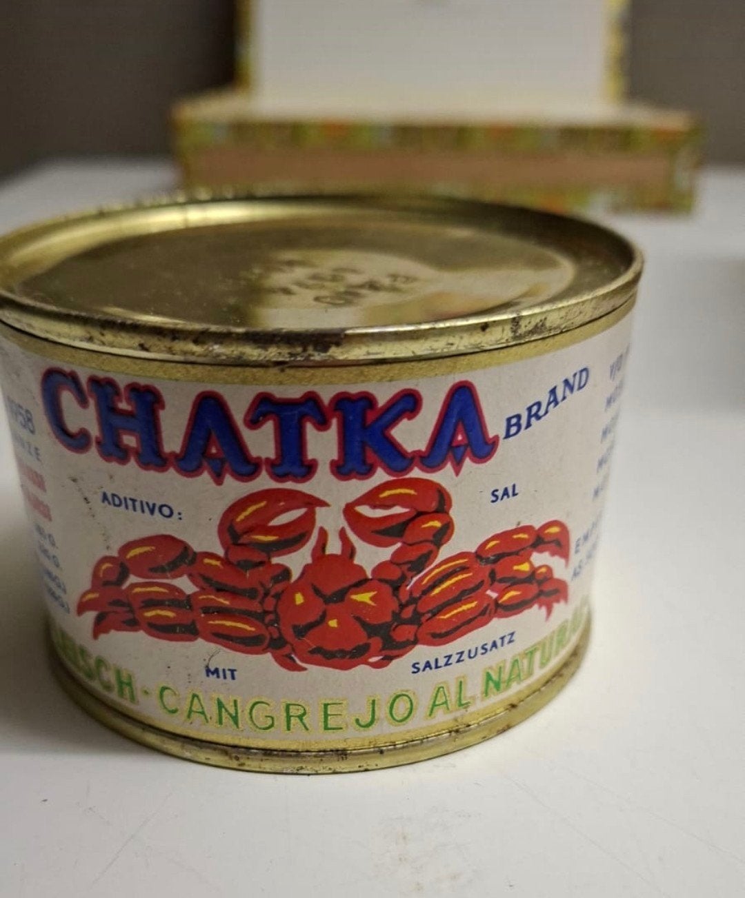 krab uit de ussr . winnaar expo 1958 blikjes zelf uit 1972, Ophalen
