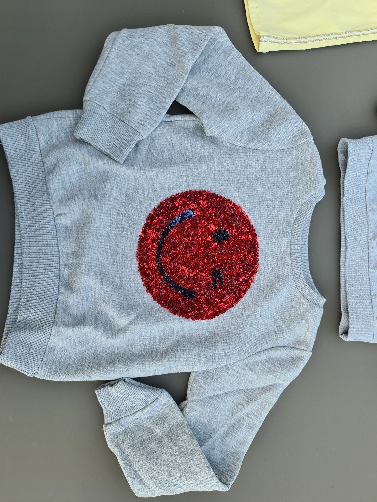 grijze trui, pull met smile, JBC, 122, Kinderen en Baby's, Ophalen, Zo goed als nieuw