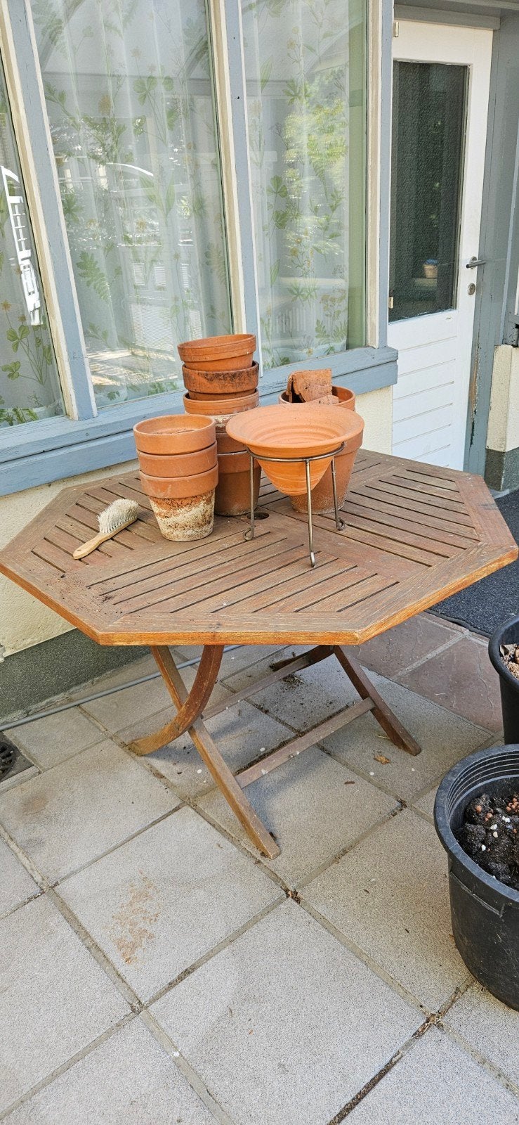 houten tuintafel, Ophalen