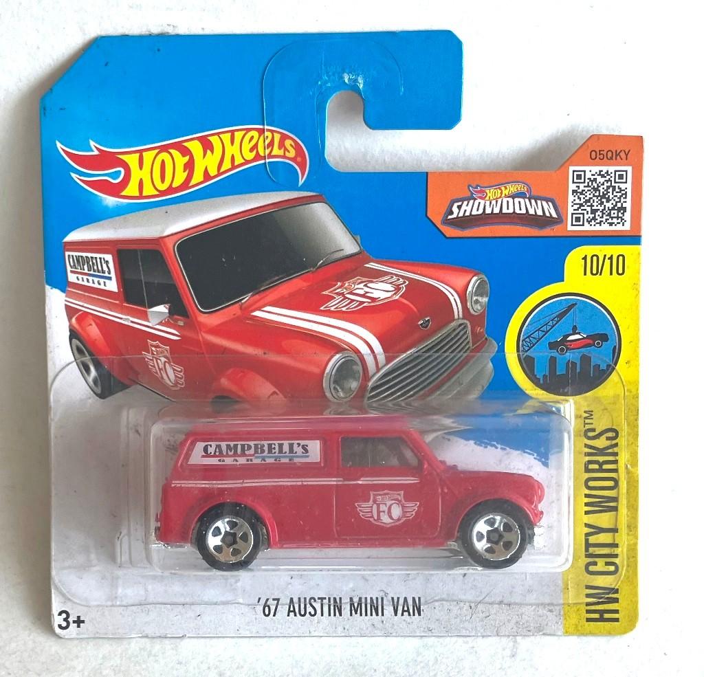 Austin Mini Van rood city works Hot Wheels rood., Ophalen, Zo goed als nieuw, Auto