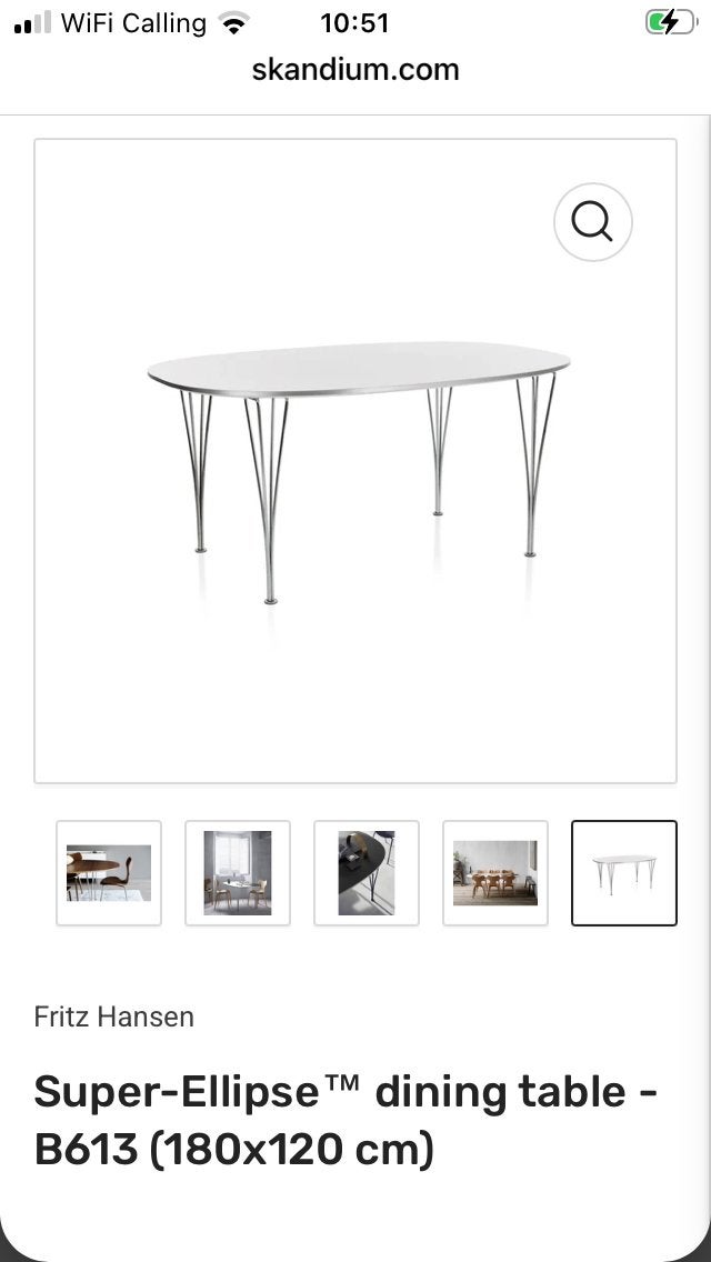 Magnifique Table Fritz Hansen extensible blanche, Enlèvement