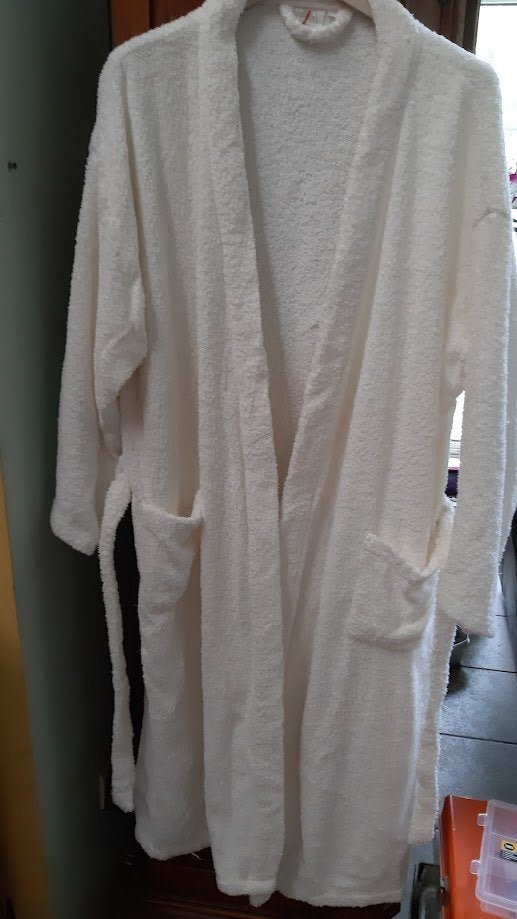 Wellnes badjas wit katoen large unisex, Maat 52/54 (L), Wit, Ophalen of Verzenden, Zo goed als nieuw