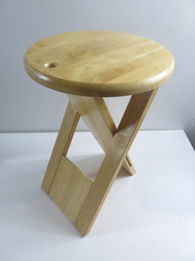 bois/tabouret pliant (modèle Adrian Reed style « Suzy »), Maison & Meubles, Enlèvement ou Envoi, Utilisé, Bois