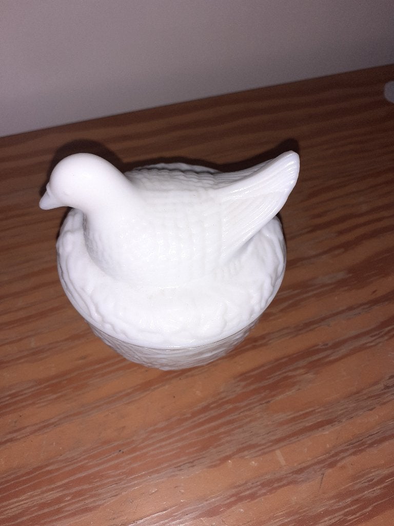 AVON Pot + couvercle bougie d'origine - oiseau sur un nid, Enlèvement, Utilisé