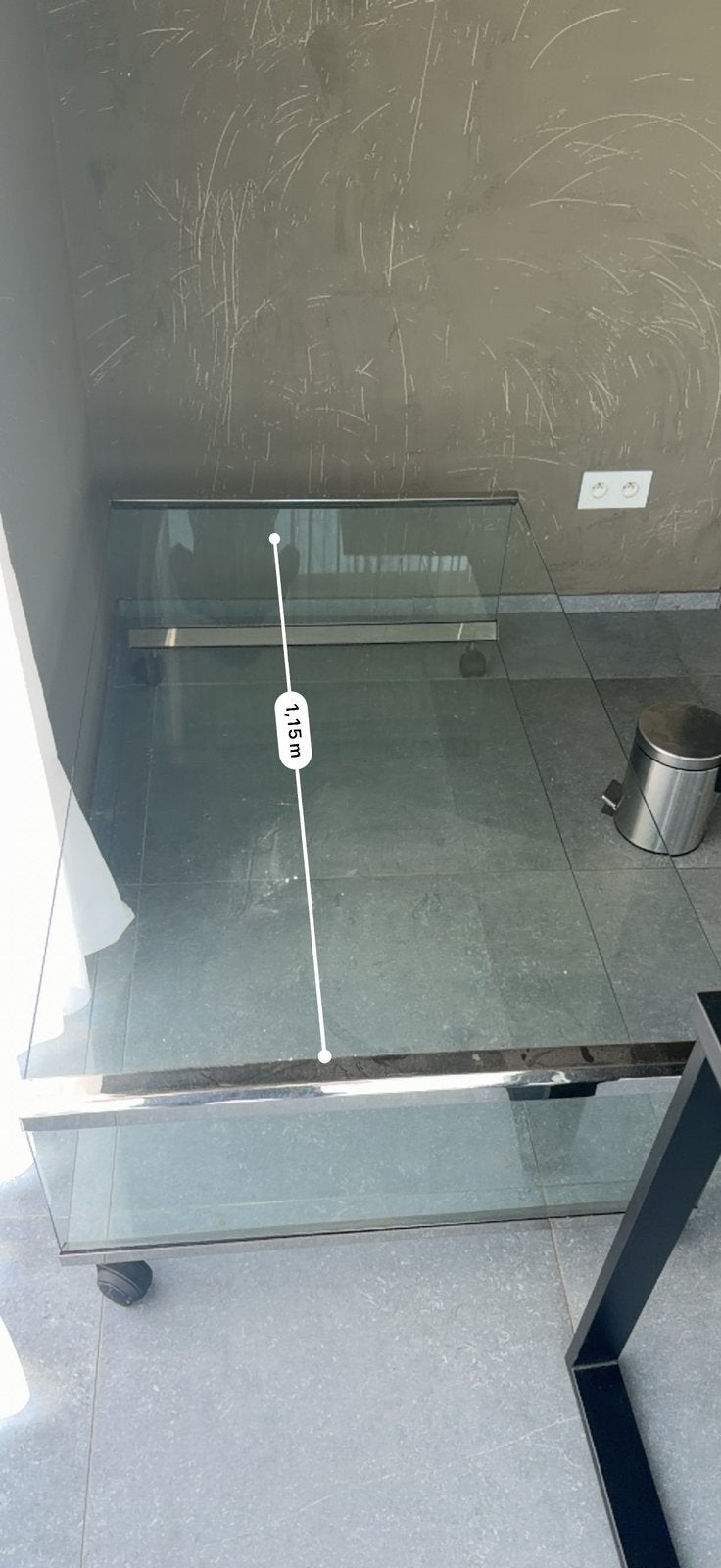 Design glazen salontafel, Huis en Inrichting, Ophalen, Zo goed als nieuw