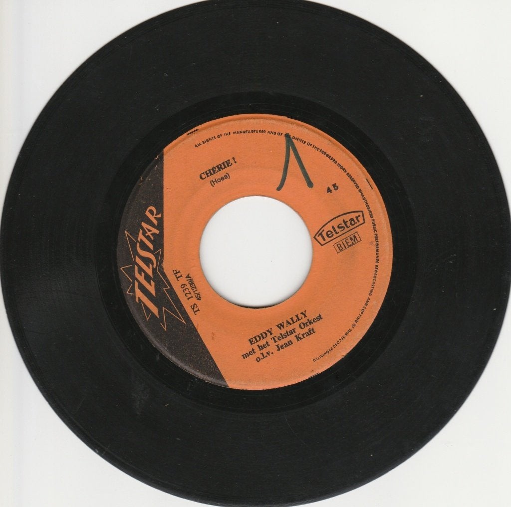 45T (7") vinyl single : 'Chérie!' van Eddy Wally, Gebruikt, 7 inch, Ophalen of Verzenden, Levenslied of Smartlap
