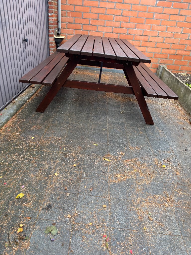 Picknicktafel, Ophalen, Gebruikt, Rechthoekig, Hout
