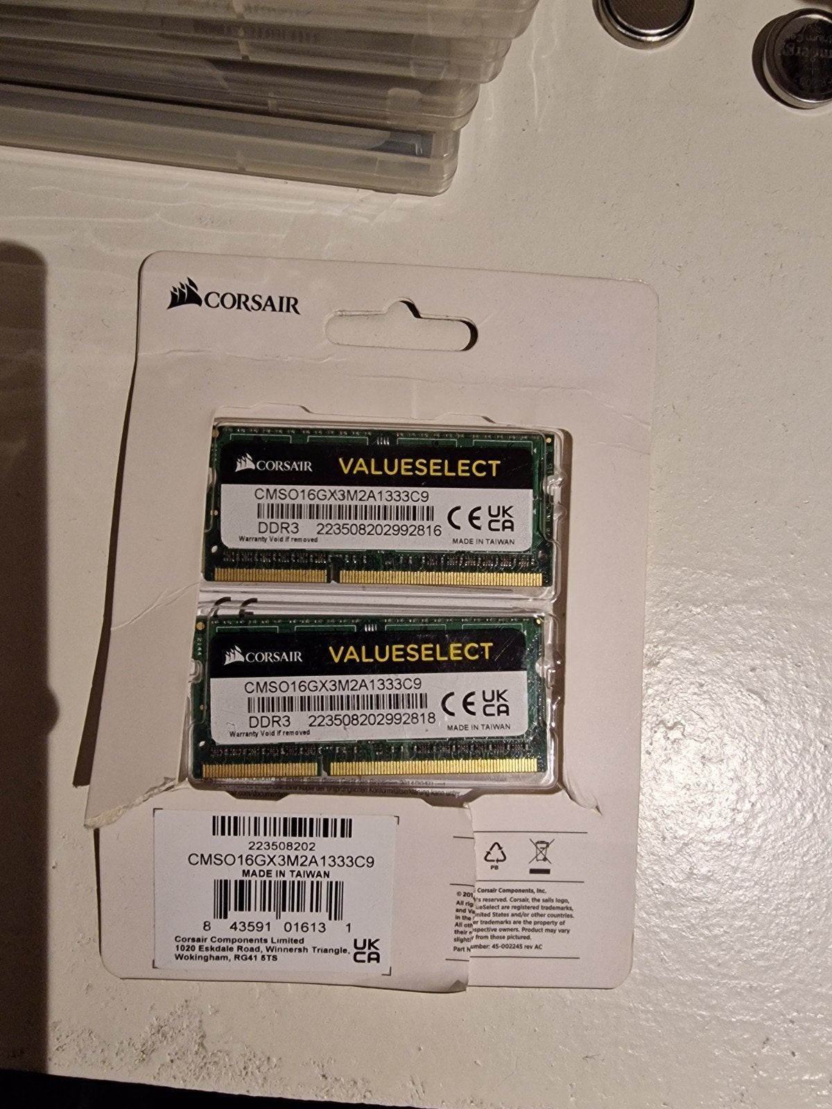 Corsair 16GB (2 x 8 GB) DDR3 1333MHz SODIMM, Computers en Software, Ophalen of Verzenden, DDR3, Laptop, 16 GB