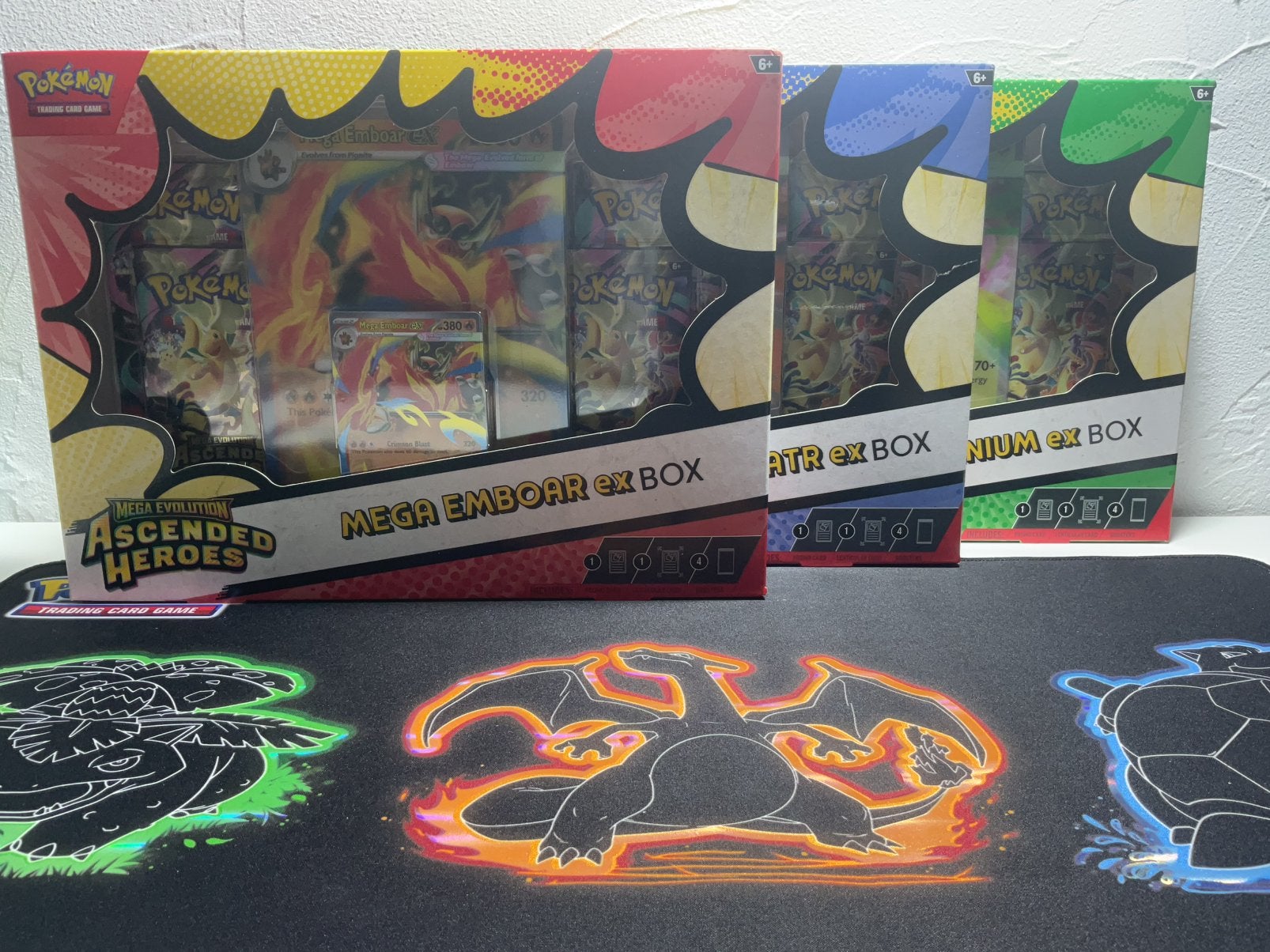 Mega Emboar, Feraligatr & Meganium ex box (Engels), Enlèvement ou Envoi, Neuf