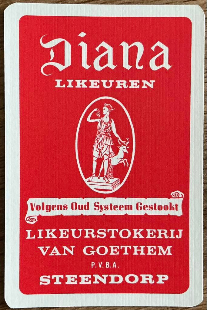 Speelkaart LIKEUREN DIANA/VAN GOETHEM/STEENDORP, Verzamelen, Ophalen of Verzenden, Zo goed als nieuw, Speelkaart(en)