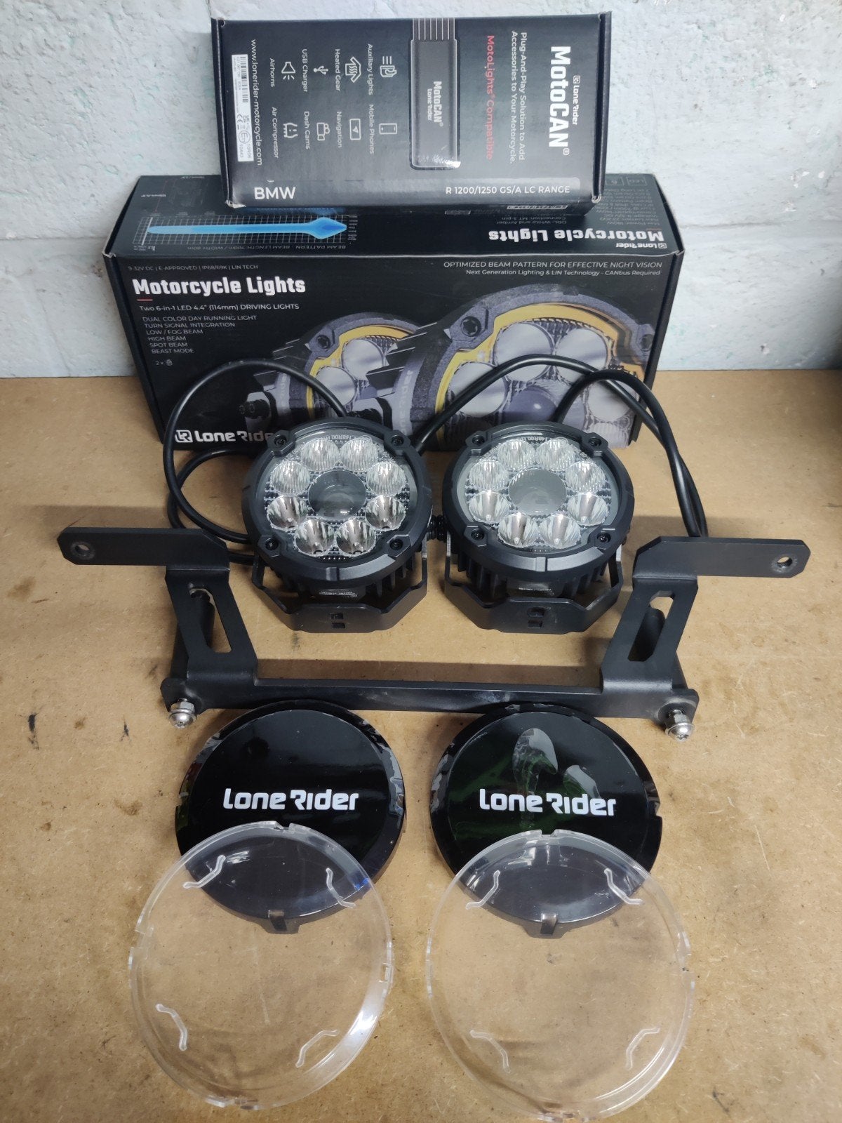 Feux additionnels LoneRider MTL9 BMW R1200/1250GS/Adv, Motos, Accessoires | Autre, Enlèvement ou Envoi, Comme neuf