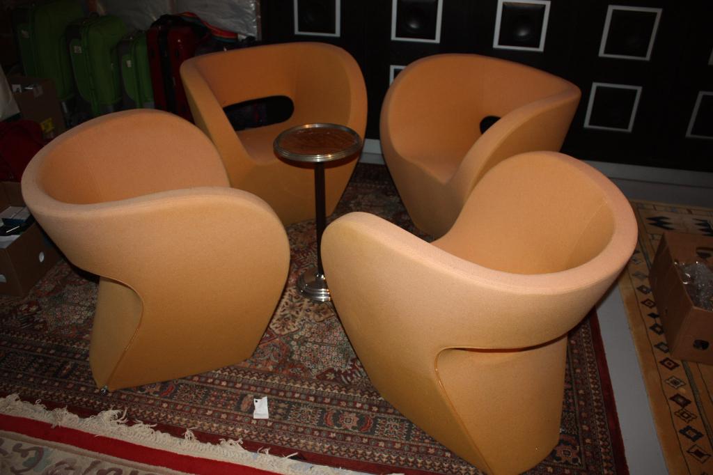 4 X  fauteuil moroso little Albert en tissus jaune, Maison & Meubles, Fauteuils, Enlèvement ou Envoi, Utilisé, Tissus, Contemporain