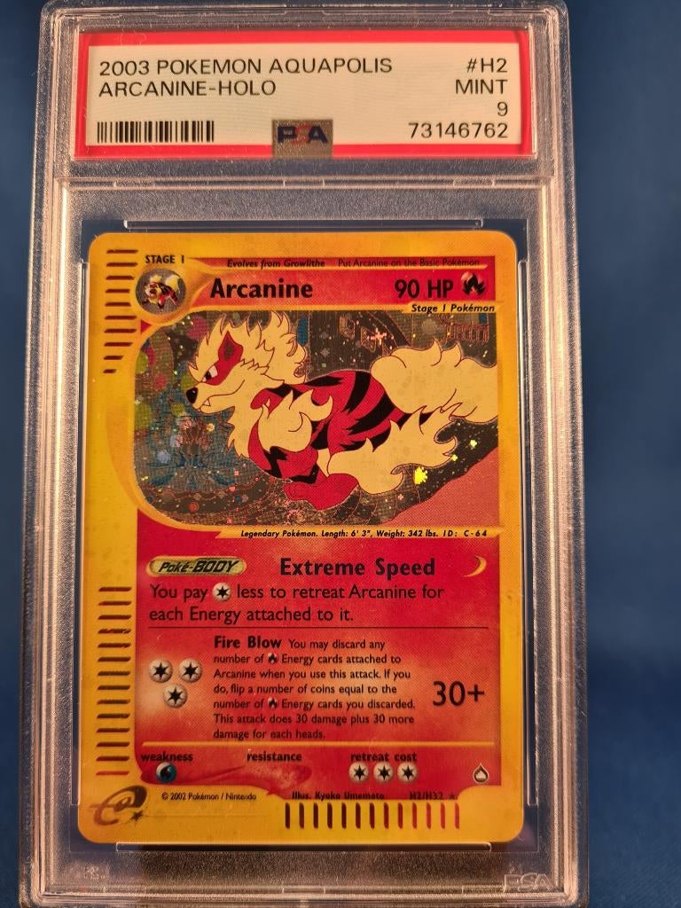 Arcanine H2/147 - Aquapolis (PSA 9), Verzenden, Gebruikt