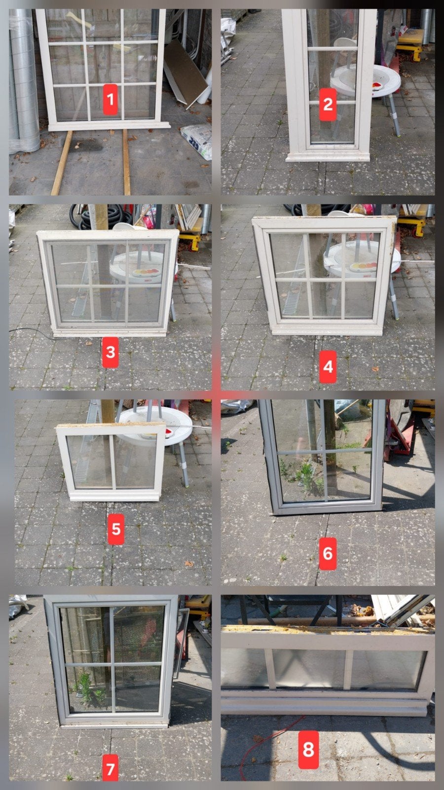 8 alu ramen Profel dubbele beglazing 150 euro per stuk, Doe-het-zelf en Bouw, Ophalen, Gebruikt, Gevelraam of Ruit, Dubbelglas