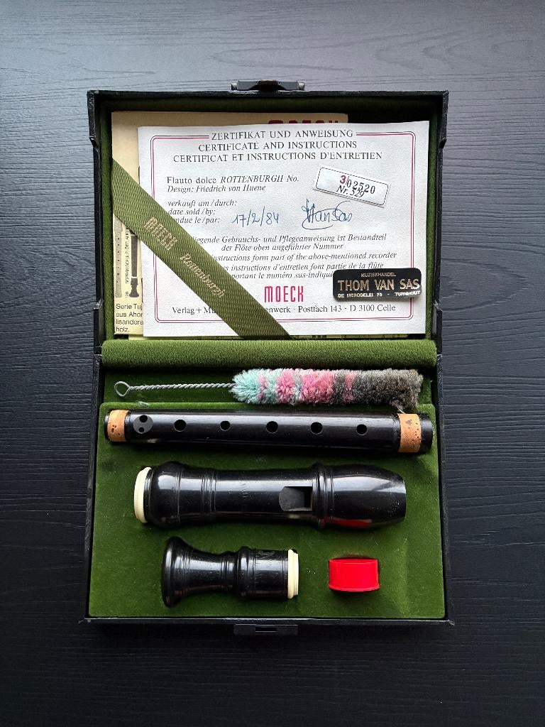 Unieke Moeck Rottenburgh sopraanblokfluit in ebbenhout, Musique & Instruments, Instruments à vent | Flûtes à bec, Enlèvement ou Envoi