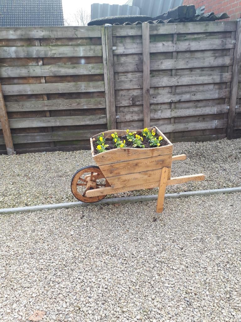 houten kruiwagen, Tuin en Terras, Ophalen, Zo goed als nieuw