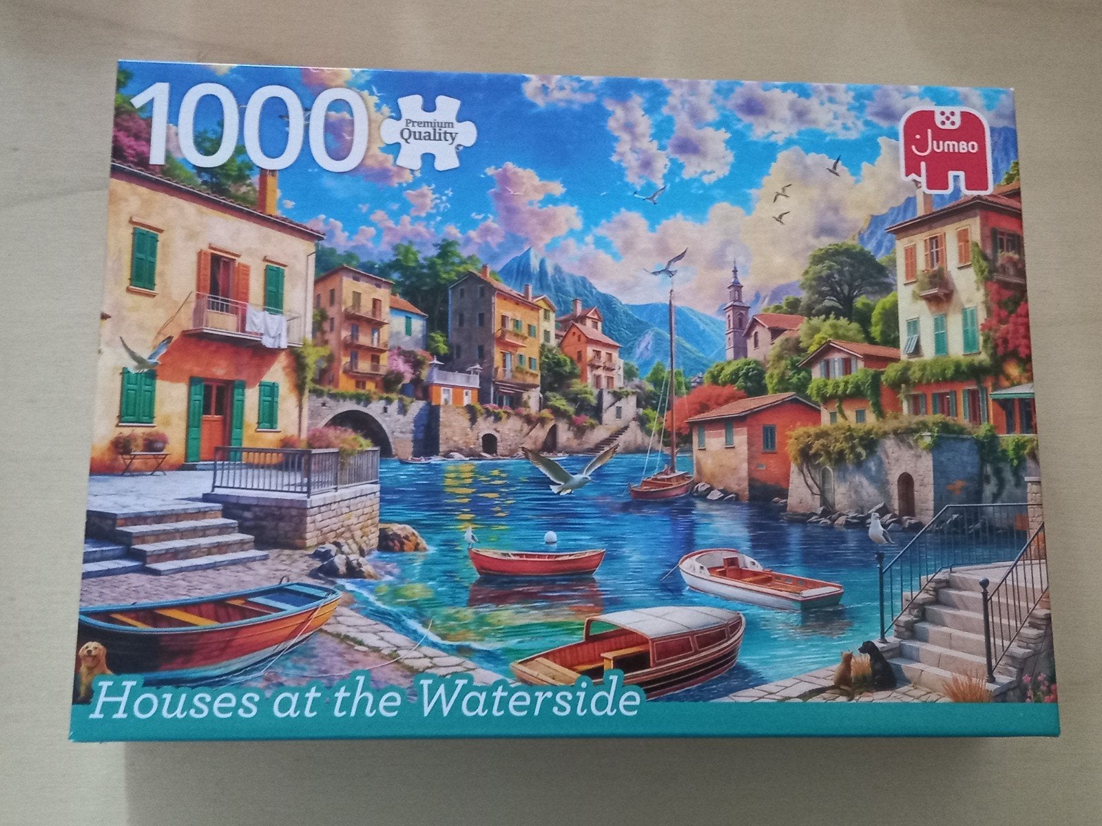 Jumbo puzzel 1000 stuks - Huizen aan de waterkant, Ophalen of Verzenden, 500 t/m 1500 stukjes, Gebruikt, Legpuzzel