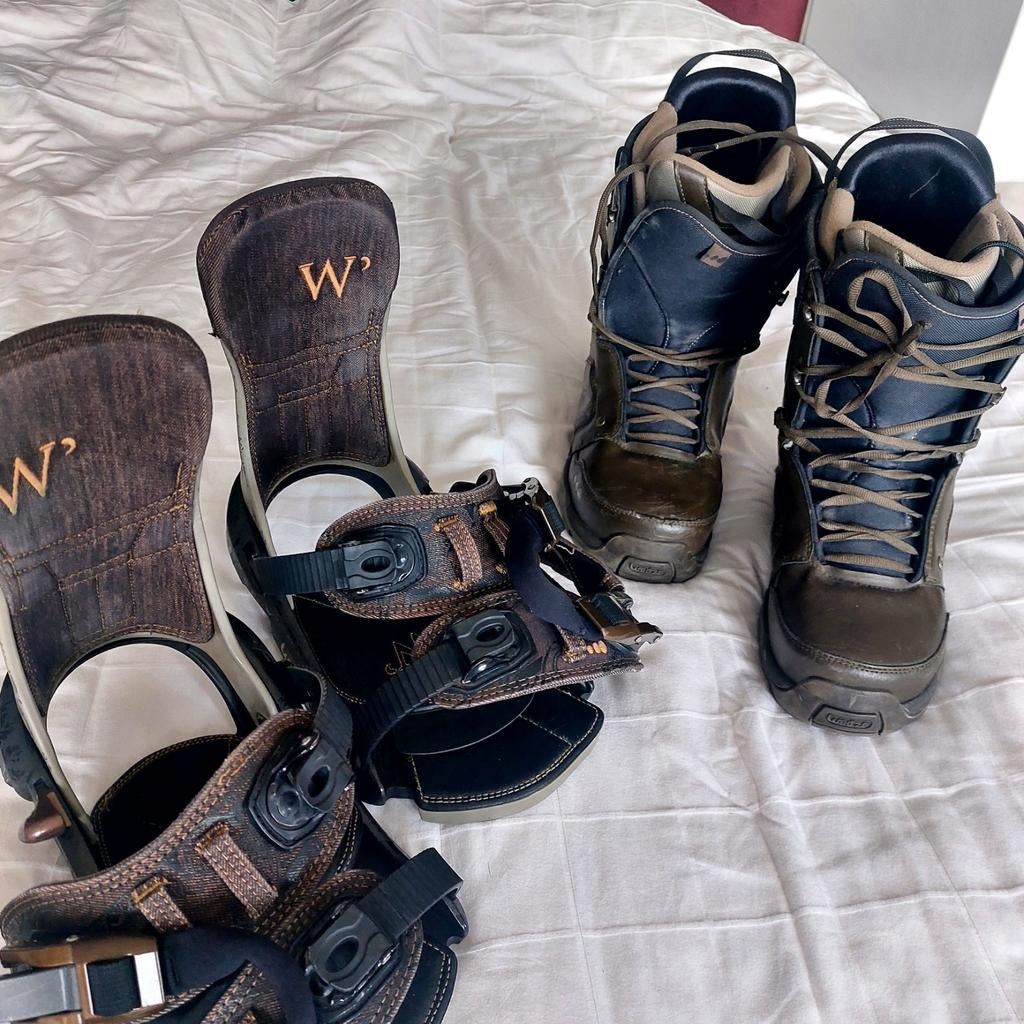 Snowboard boots wed’ze + bindingen en zak, Enlèvement, Utilisé, Fixations