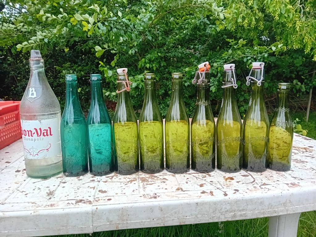 Oude  bierflessen Bavik brouwerij De Brabandere Bavikhove, Verzamelen, Ophalen of Verzenden
