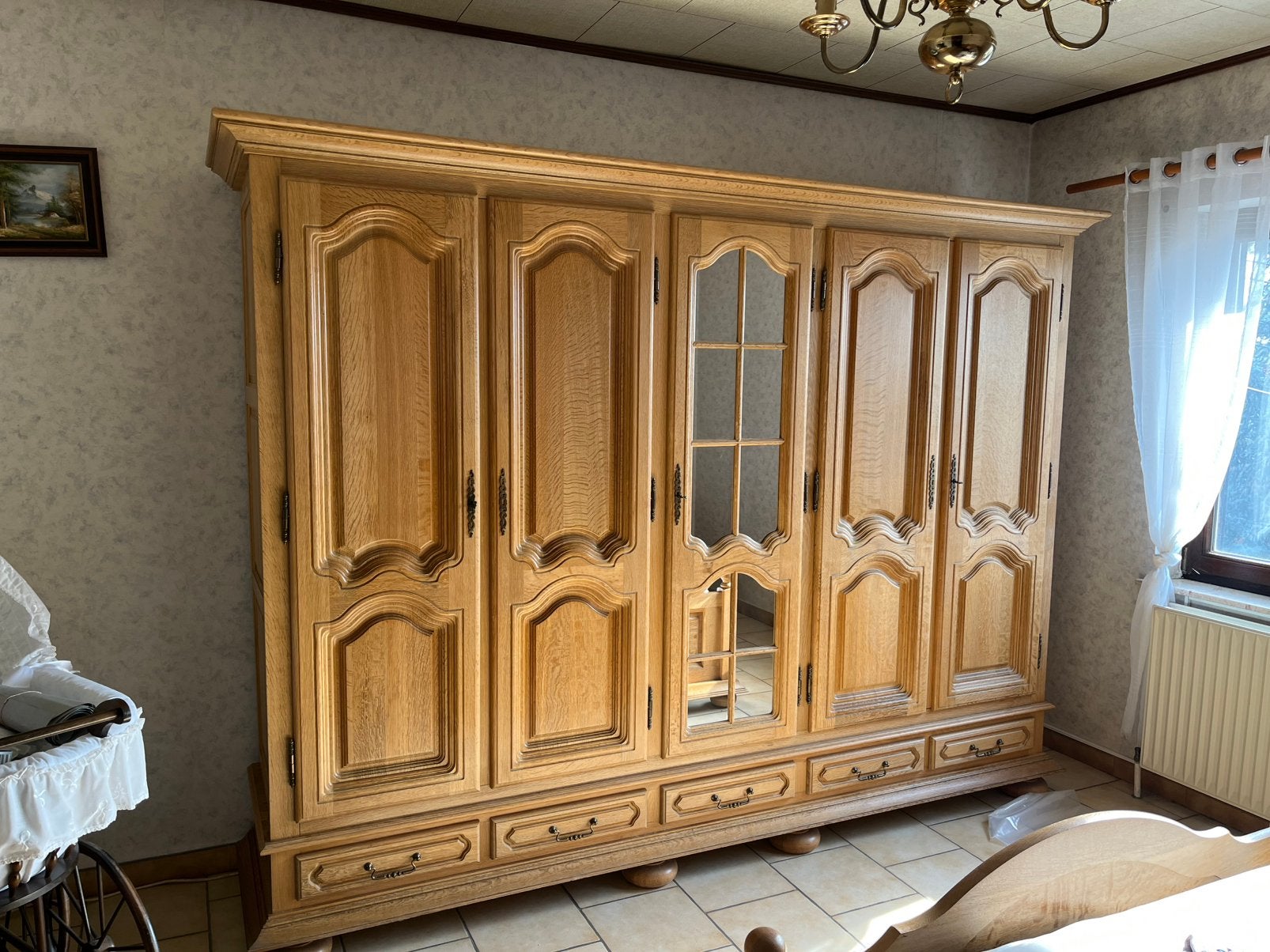 Chambre a coucher complete en bois massif, Maison & Meubles, Enlèvement, Comme neuf