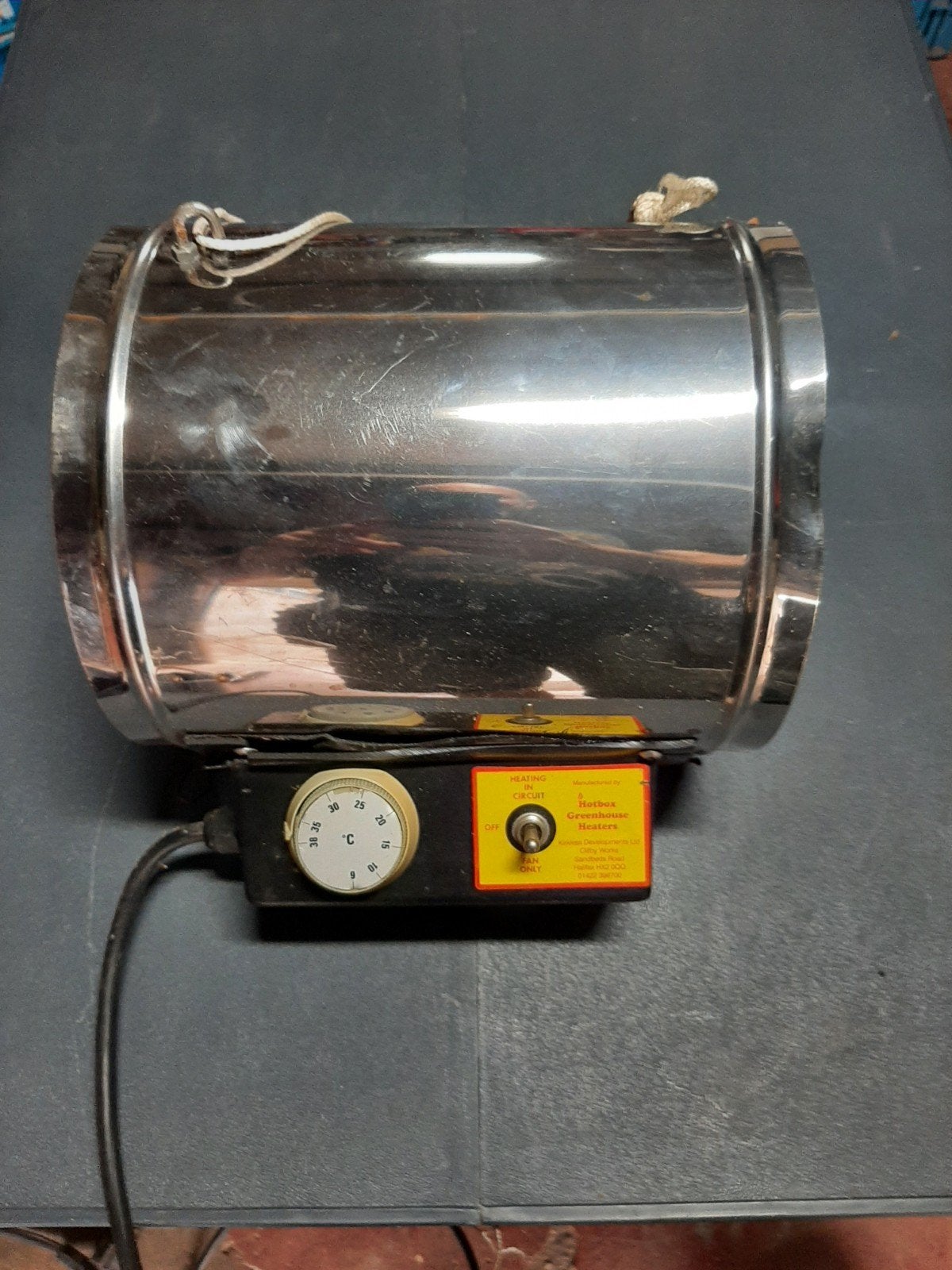 Hotbox Elektrische Kasserwarming / Serrekachel – RVS met The, Ophalen, Kachel