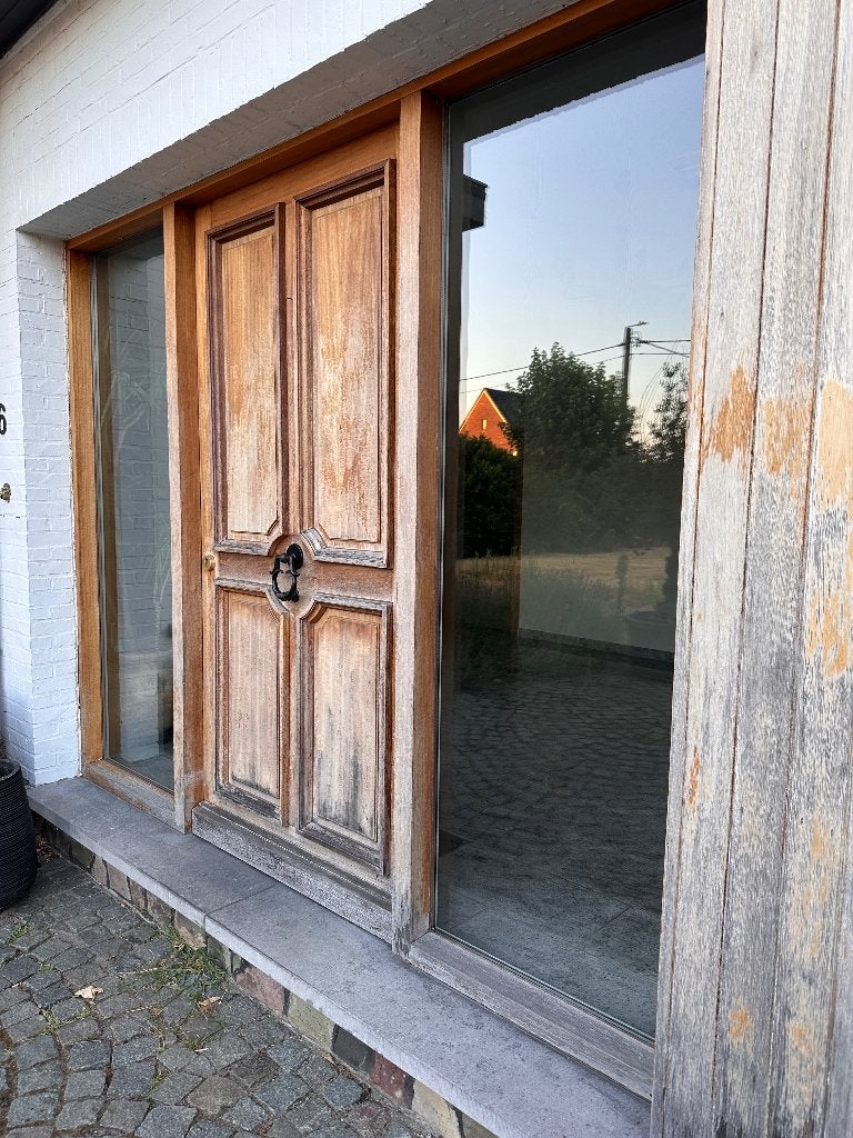 Voordeur + 2 ramen, Gebruikt, Buitendeur, 200 tot 215 cm, Ophalen